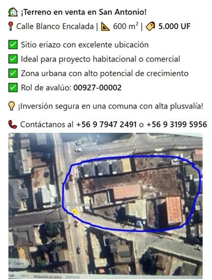 Venta Sitio San Antonio - Valparaíso
