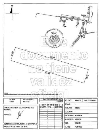 Venta Terreno / Lote Xcunyá - Mérida