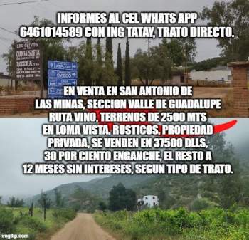 Venta Terreno / Lote San Antonio de Las Minas - Ensenada