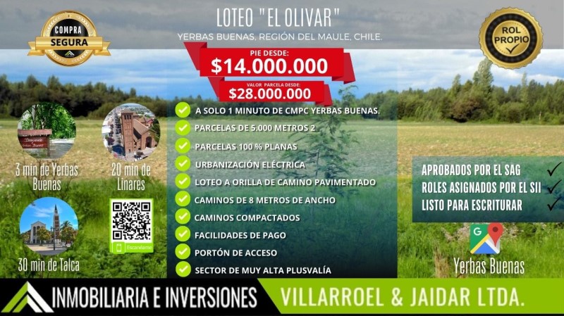 Venta Parcela Yerbas Buenas - Maule