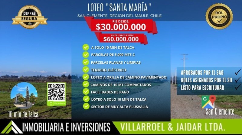 Venta Parcela San Clemente - Maule