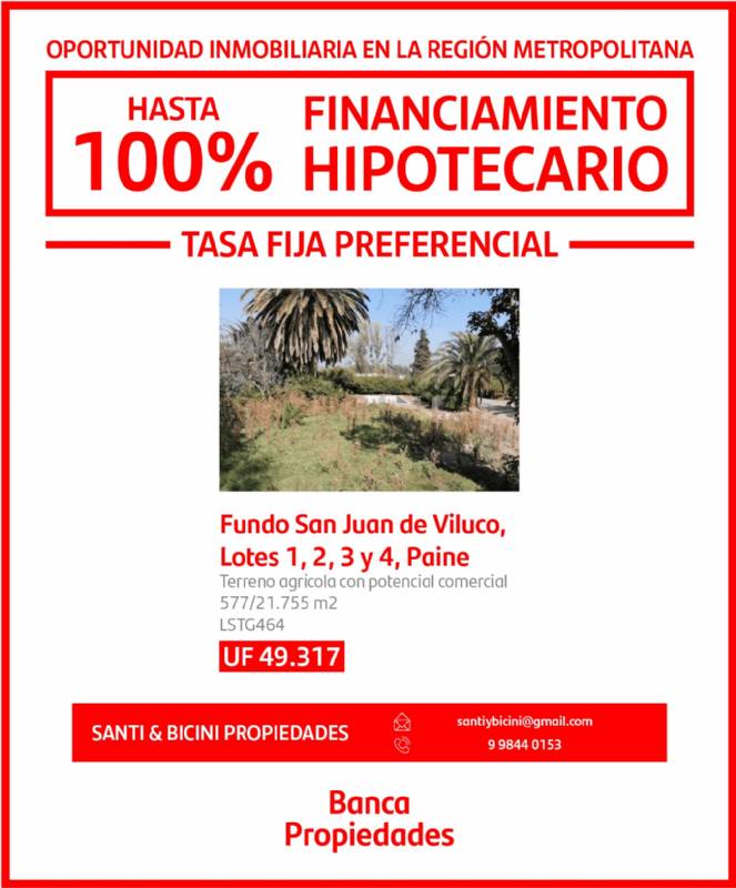 Venta Agrícola Paine - Región Metropolitana